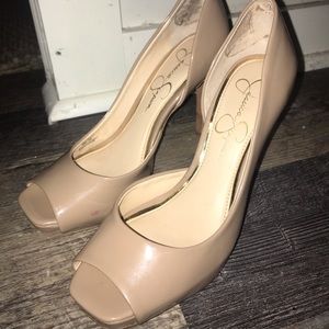 Jessica Simpson 3 inch Tan Heels